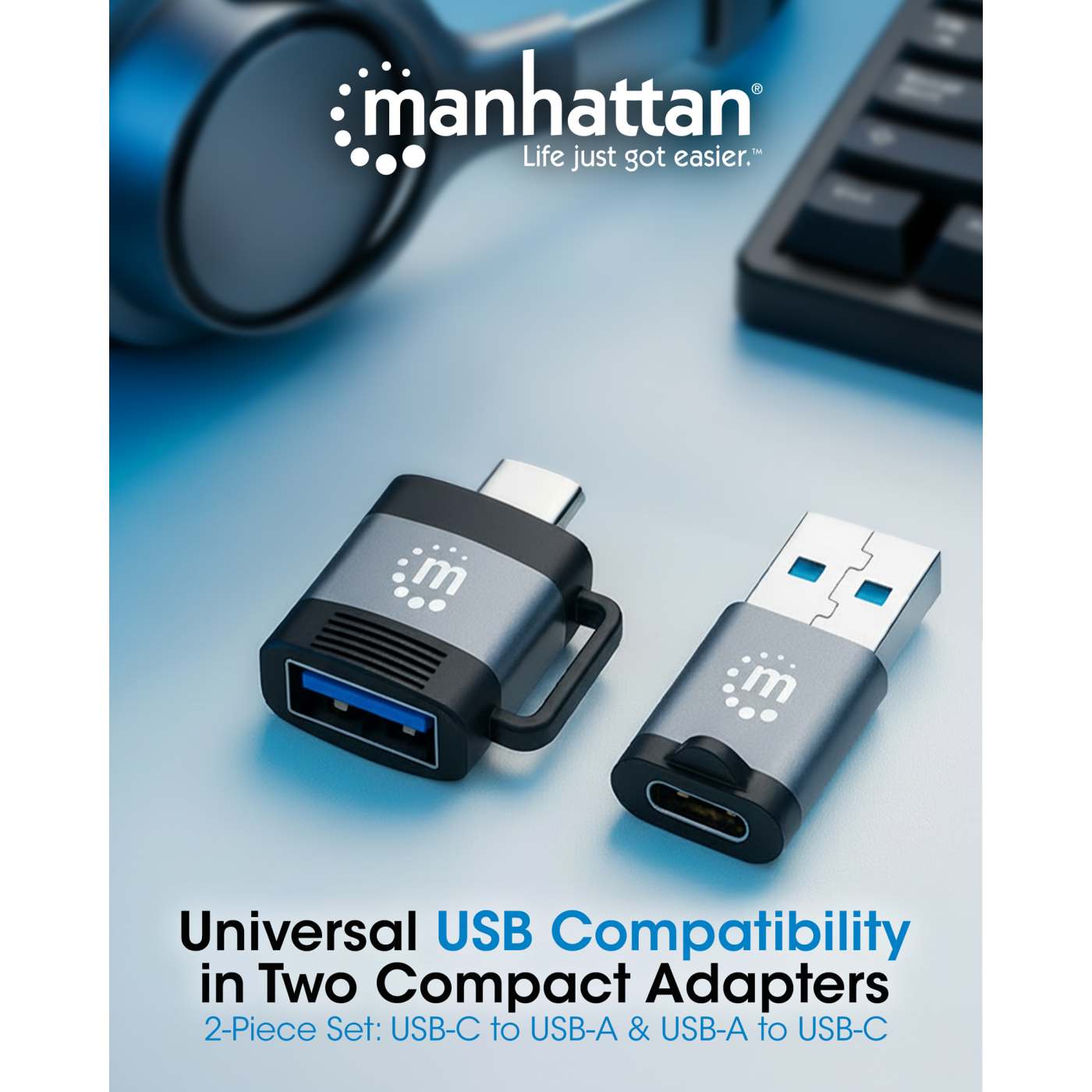 2-Piece Set: USB-C to USB-A & USB-A to USB-C Adapters Image 11