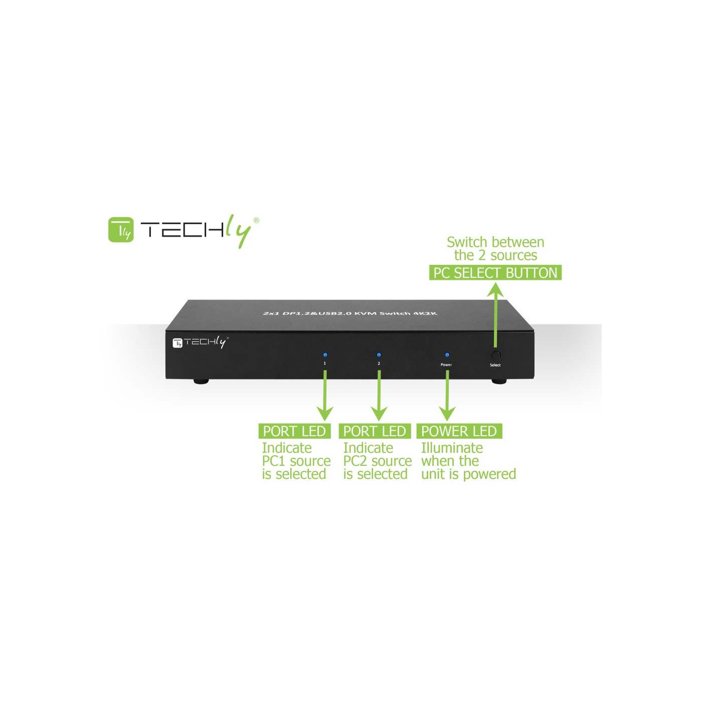 2-Port DisplayPort Dual-Monitor KVM Switch 4K@60Hz Image 8