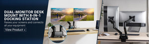 dual monitor mount with 4K HDMI Docking Station