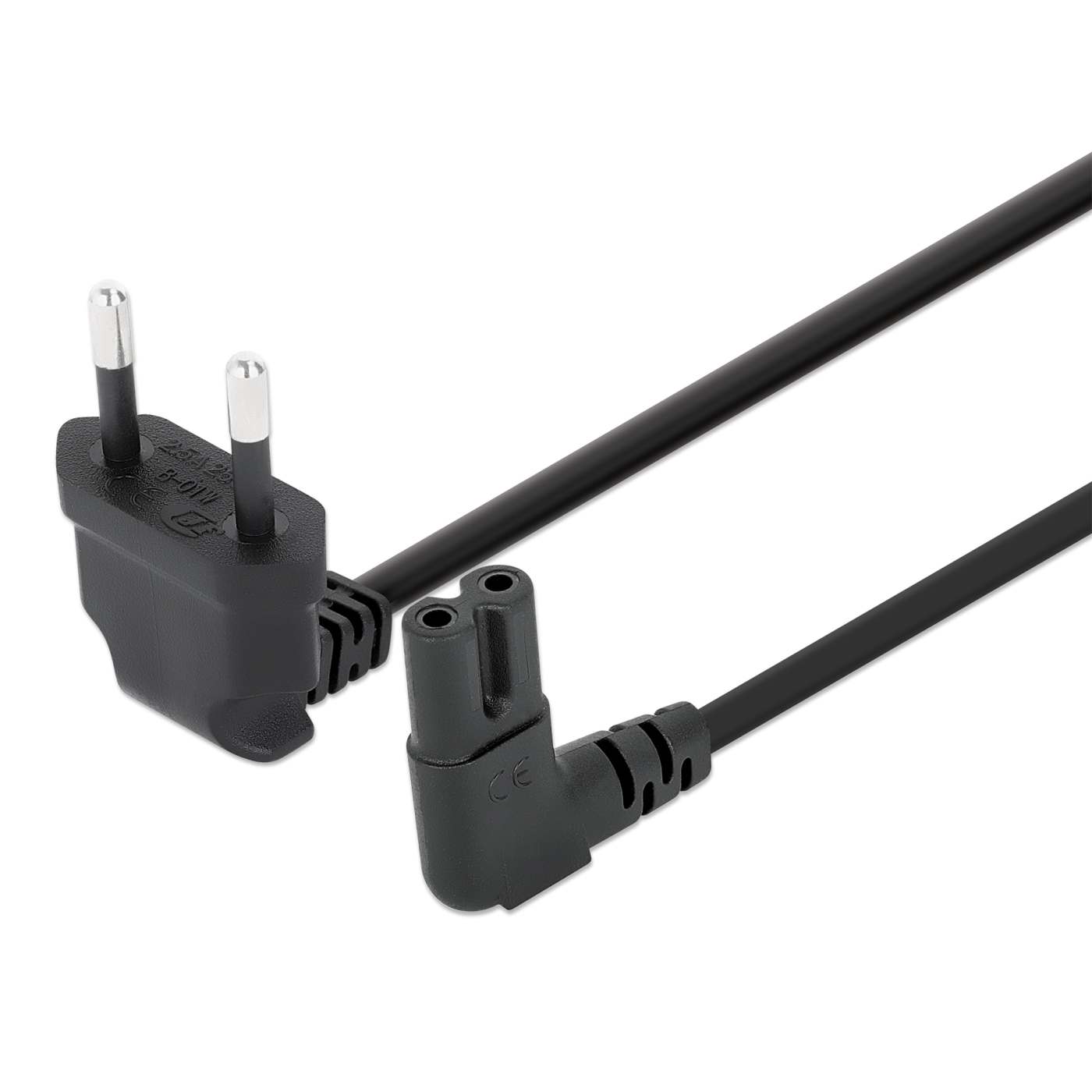 Angled EU Power Cable C7 to CEE 7/16, 2 m