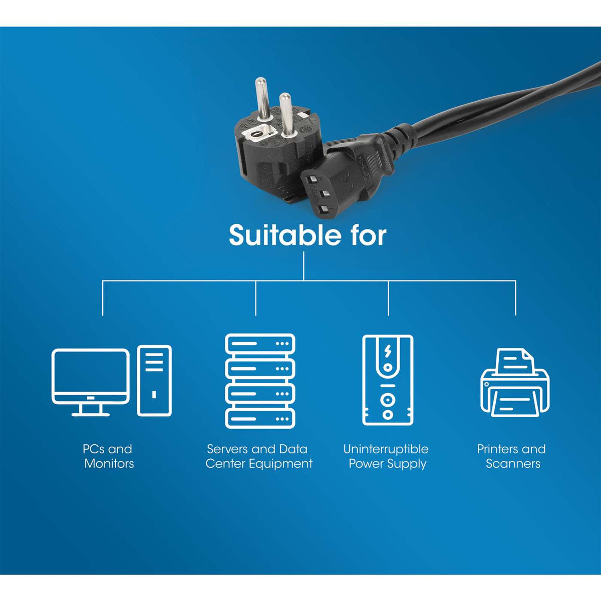 EU Power Cable C13 to CEE 7/7, 5 m Image 7