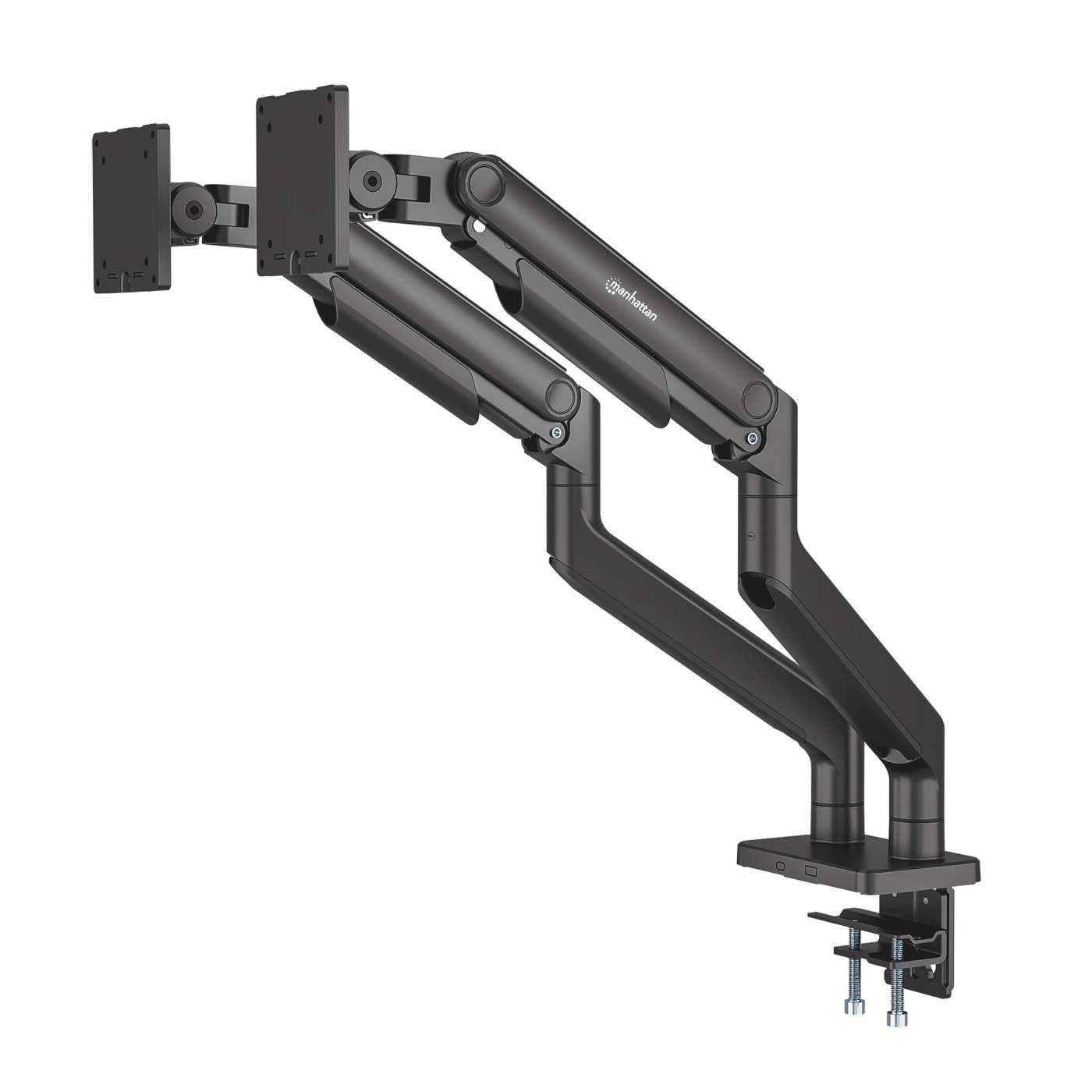 Heavy-Duty Aluminum Mechanical Spring Dual Monitor Desk Mount