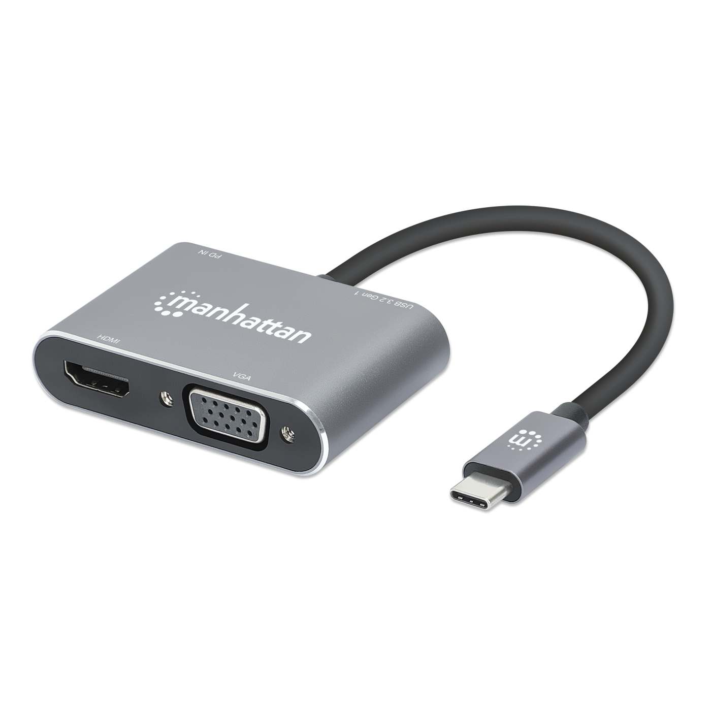 USB-C to HDMI VGA 4-in-1 Docking Converter with Power Delivery