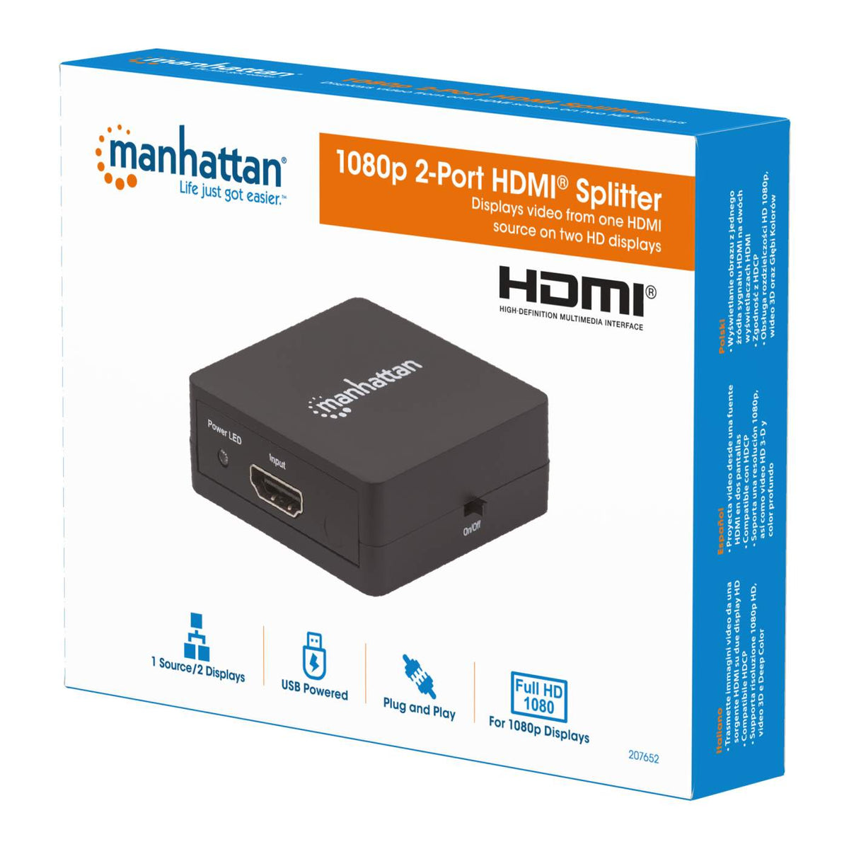 Splitter HDMI 2 Ports FULL HD 1080p