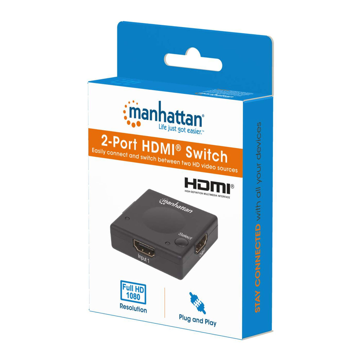 Master Distributor de las marcas MANHATTAN e INTELLINET. Switch HDMI 1.3, 2  entradas : 1 salida Manhattan 207416