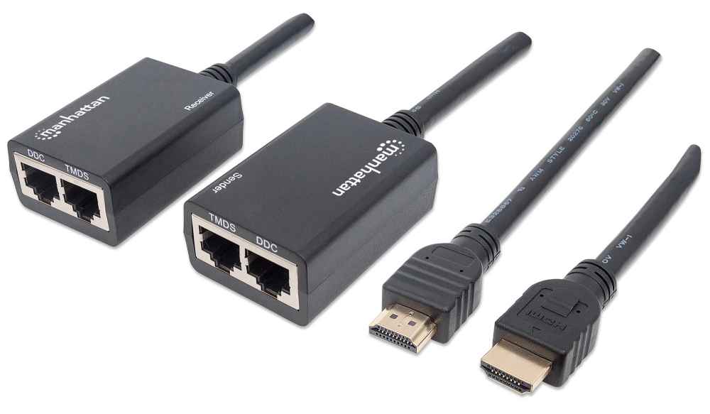 1080p HDMI over Ethernet Extender w/ Integrated Cables (207386)