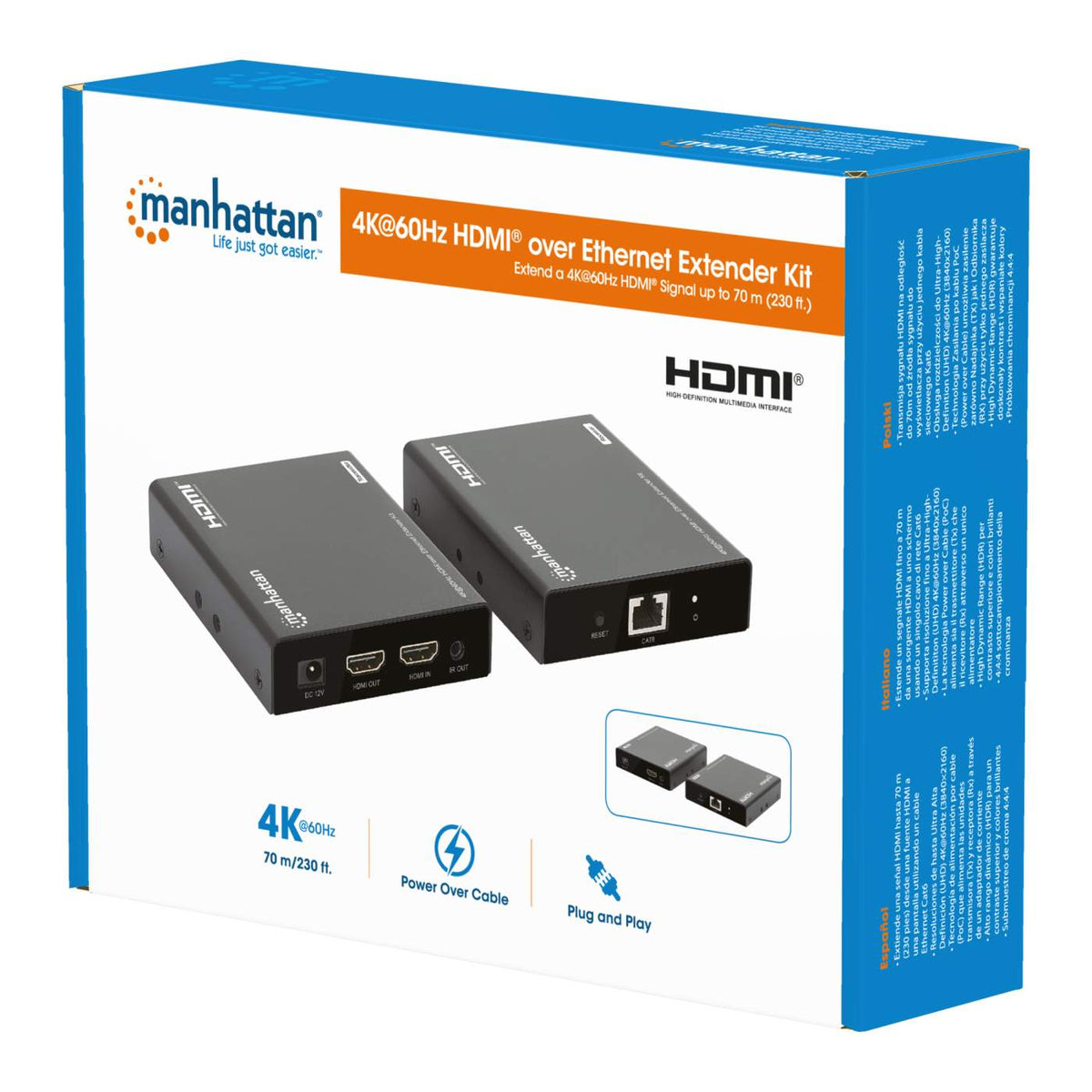IOGEAR - GVE4K60KIT - 4K HDMI® Video Extender/Splitter over Ethernet Cable  Kit