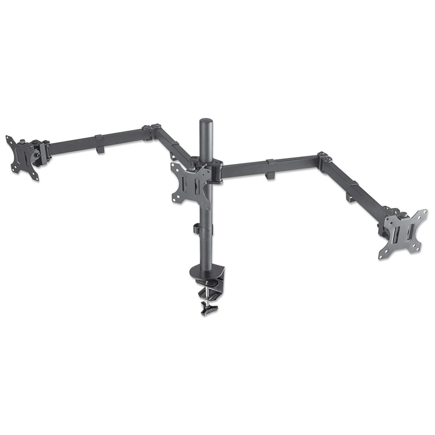 Triple Monitor Mount w/ Center Mount & Double-Link Swing Arms, for