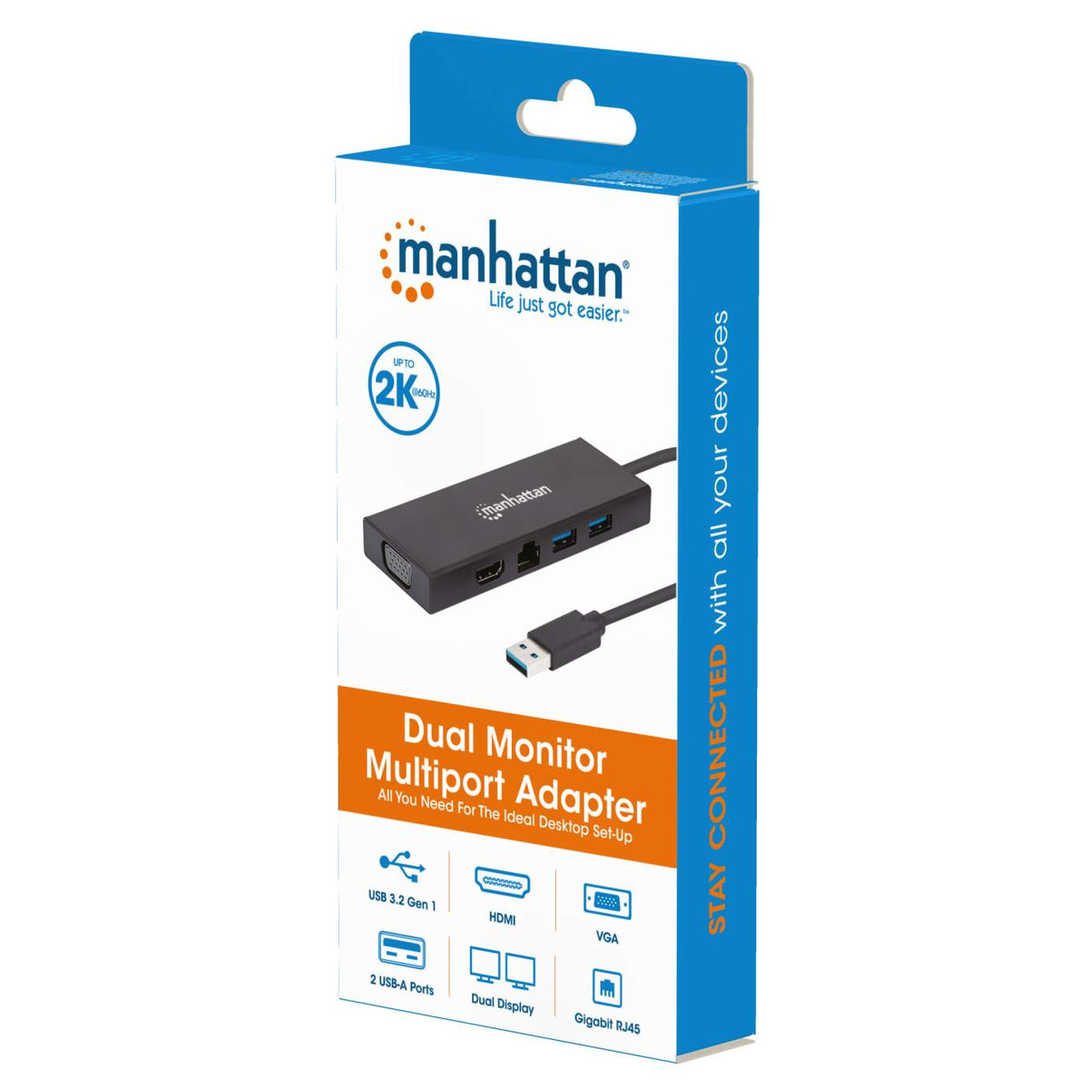 Manhattan Adaptador multipuerto SuperSpeed USB para Doble Monitor (152846)