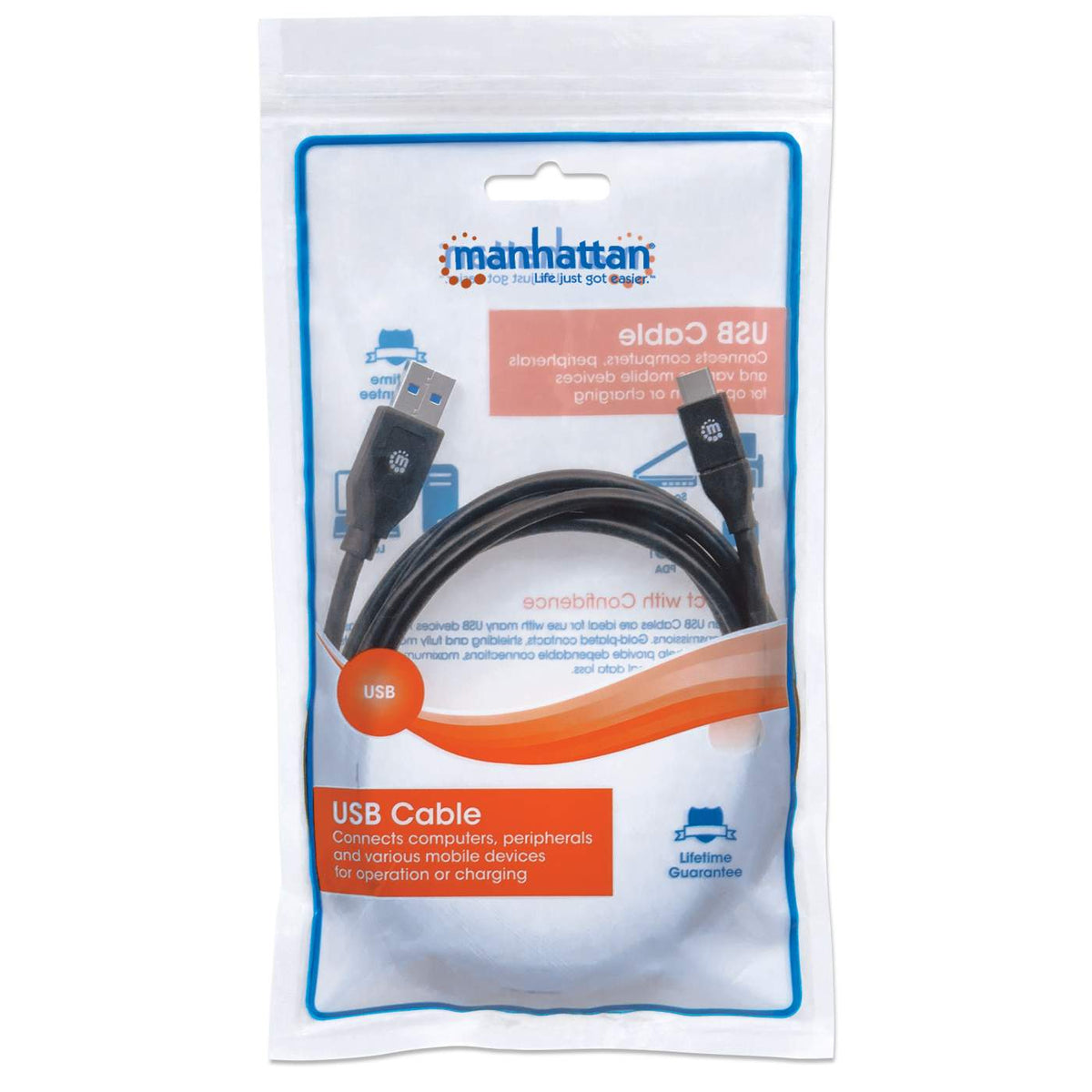 Manhattan USB 3.0 Type-A to Type-C Device Cable (354974)