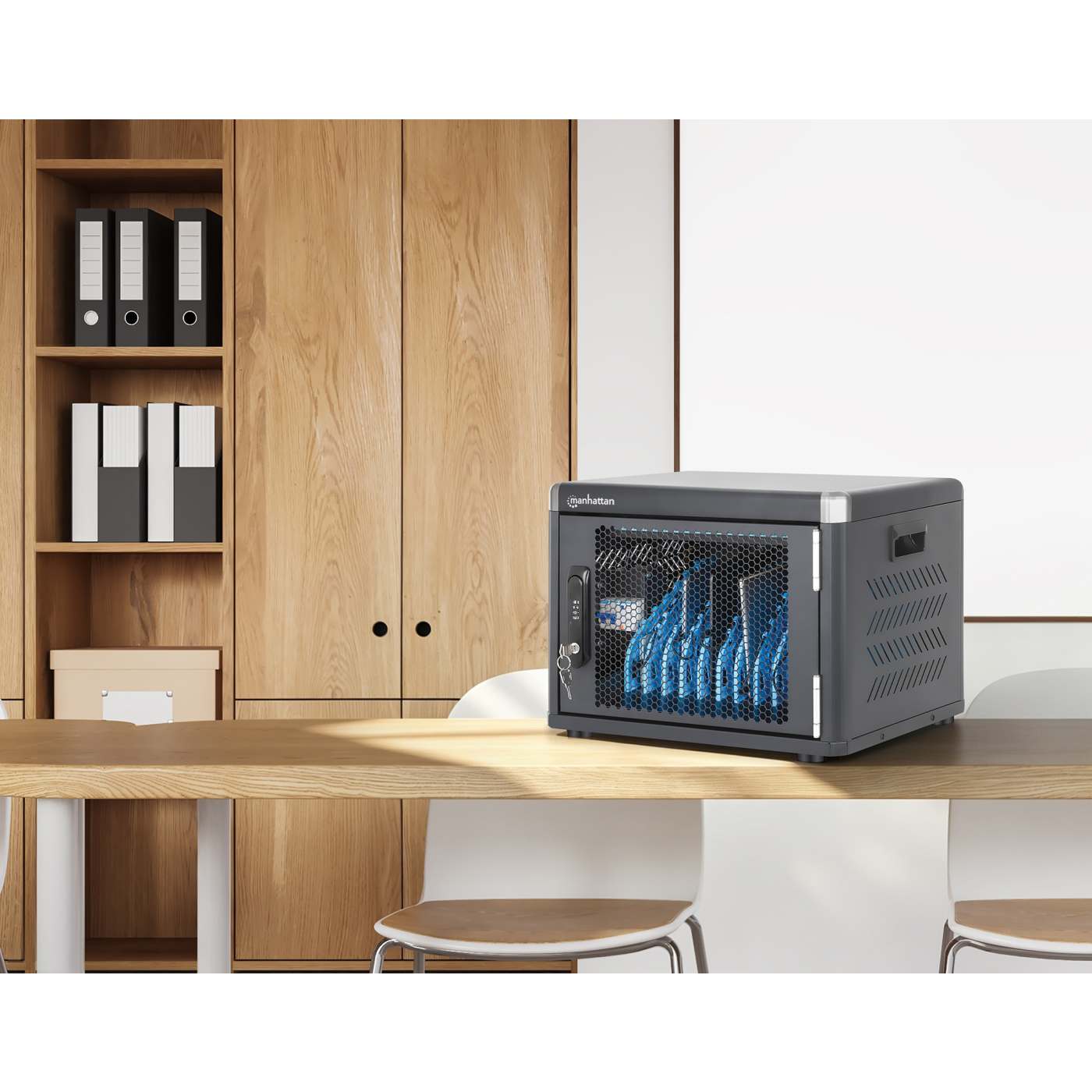 10-Port USB-C Desktop Charging Cabinet - 30W per Port Image 2