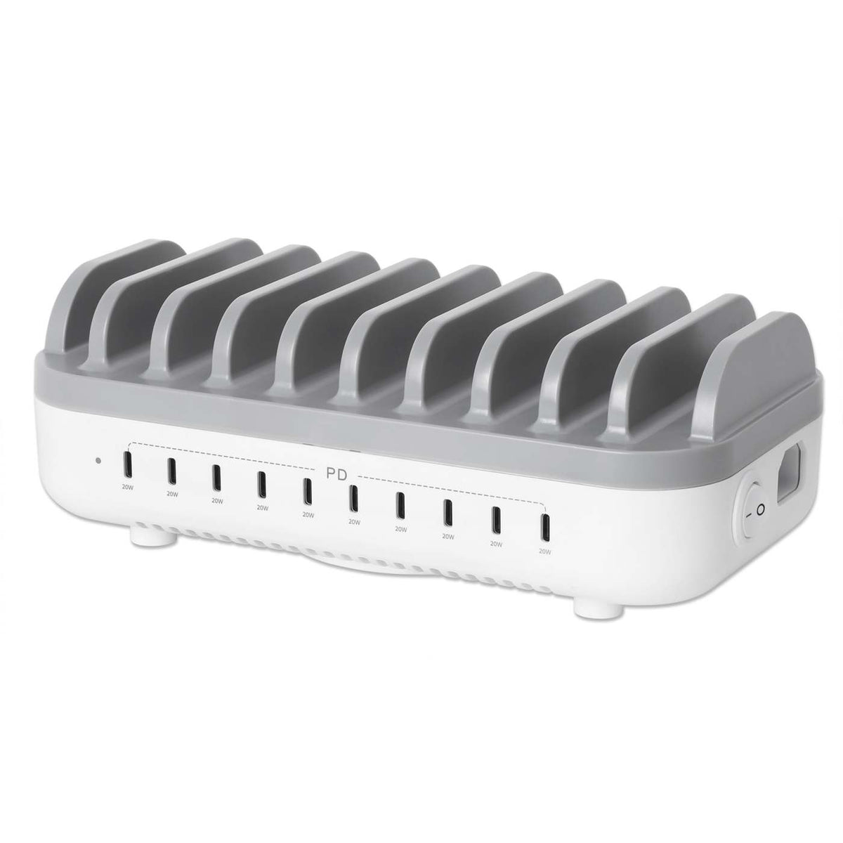 10-Port USB-C Power Delivery Charging Station - 20W per Port Image 1