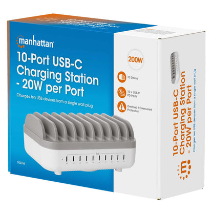 10-Port USB-C Power Delivery Charging Station - 20W per Port Packaging Image 2
