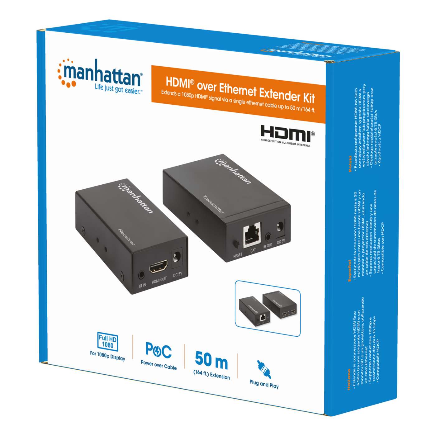 1080p HDMI over Ethernet Extender Kit Packaging Image 2