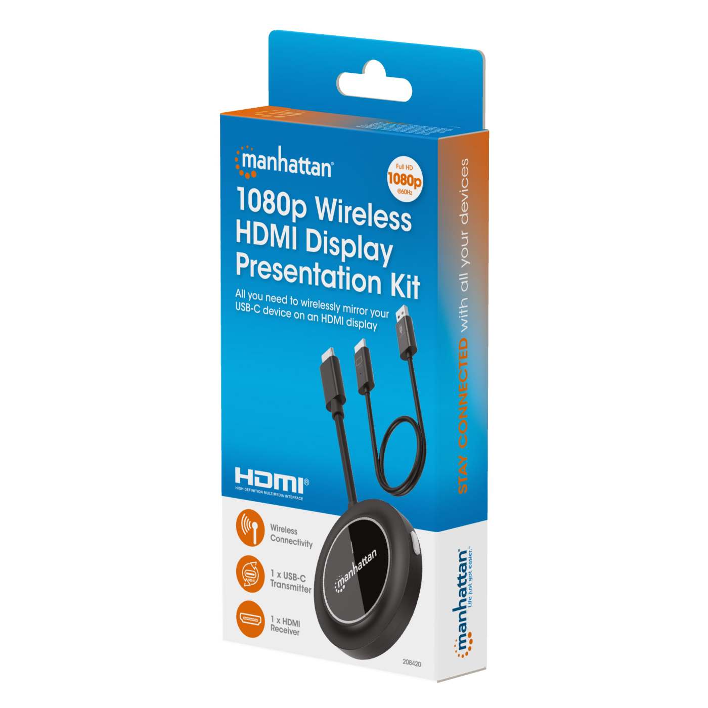 1080p Wireless HDMI Display Presentation Kit with 4 USB-C Transmitters Packaging Image 2