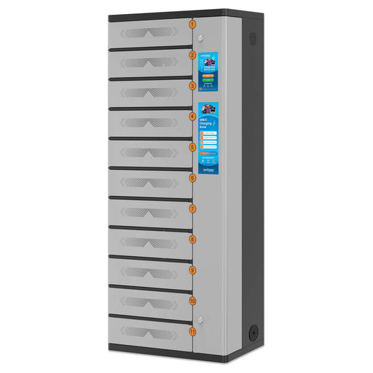 11-Compartment USB-C Charging Kiosk - 65W per Port Image 1