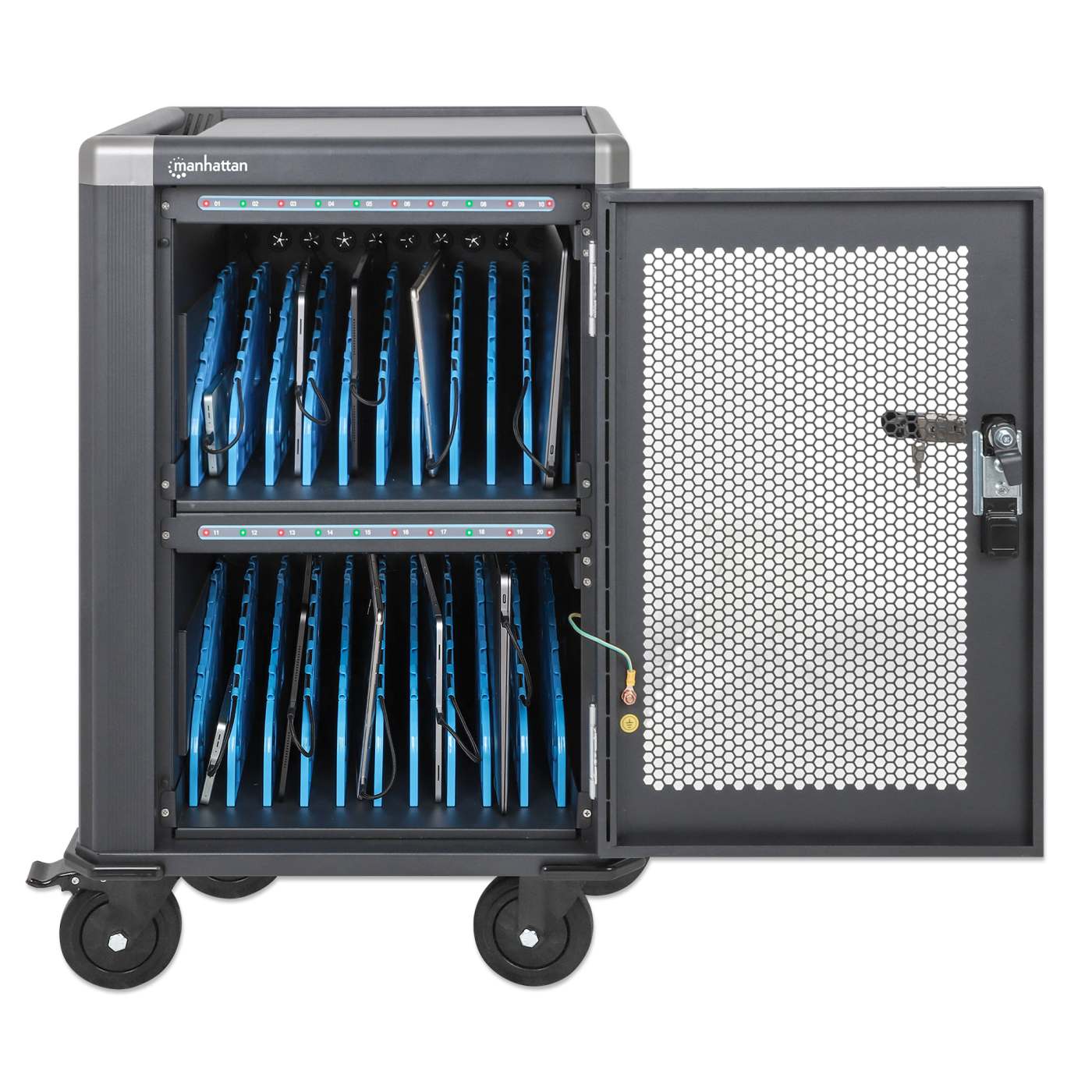 20-Port USB-C Charging Cart - 30W per Port Image 3