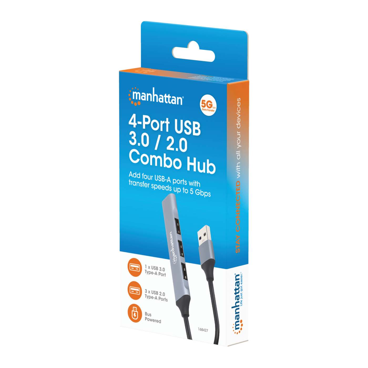 4-Port USB 3.0 / 2.0 Combo Hub Packaging Image 2