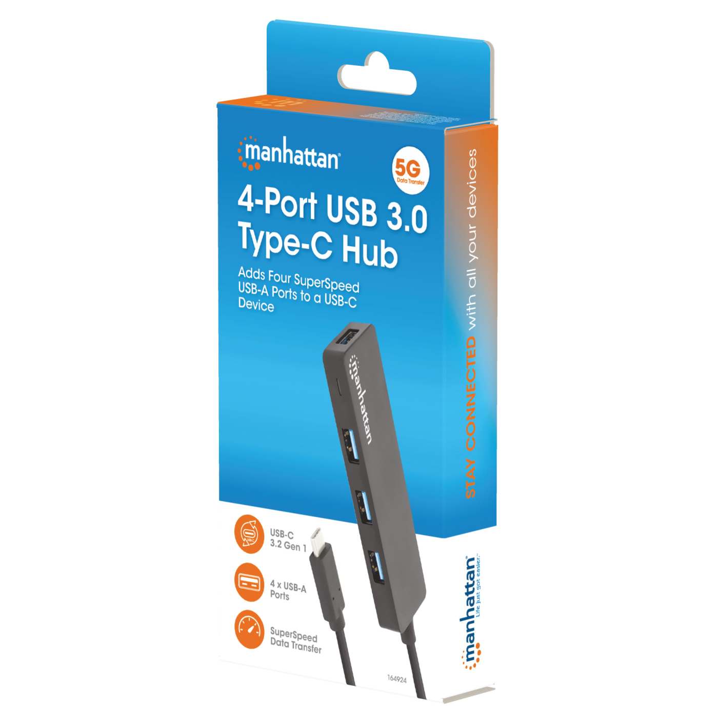 Manhattan 4-Port USB 3.0 Type-C Hub (164924) – Manhattan