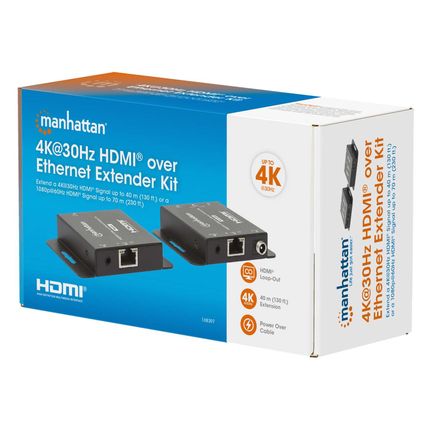 Manhattan 4K@30Hz HDMI over Ethernet Extender Kit (168397