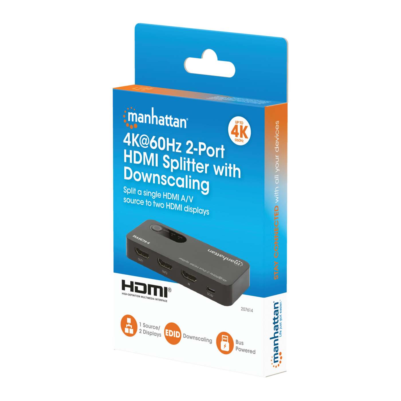 4K@60Hz 2-Port HDMI Splitter with Downscaling Packaging Image 2