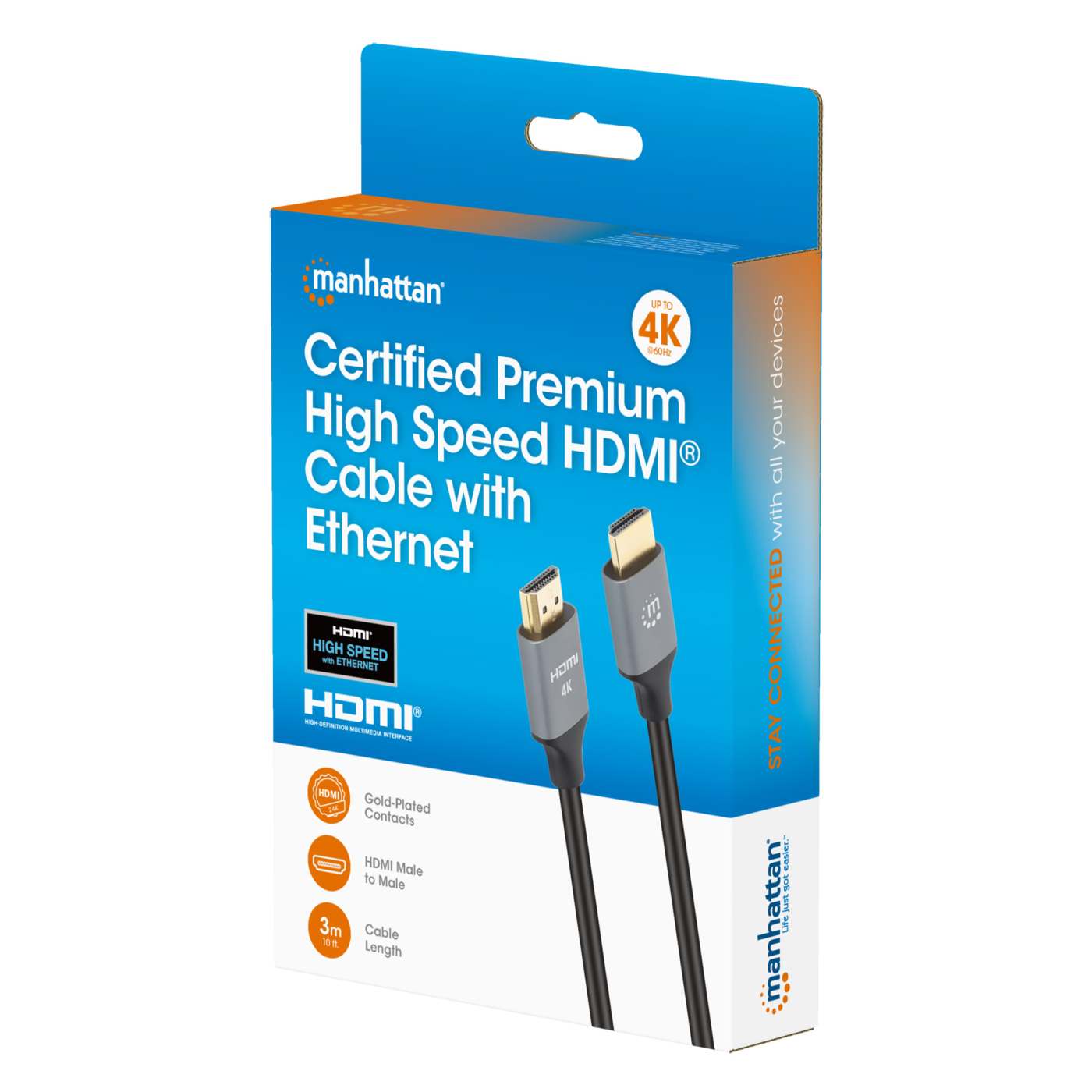 4K@60Hz Certified Premium High Speed HDMI Cable with Ethernet, 3 m Packaging Image 2