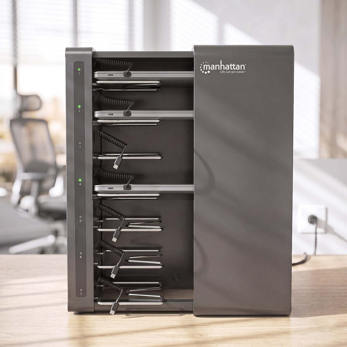 7-Port USB-C Desktop Charging Cabinet - 65W per Port Image 8