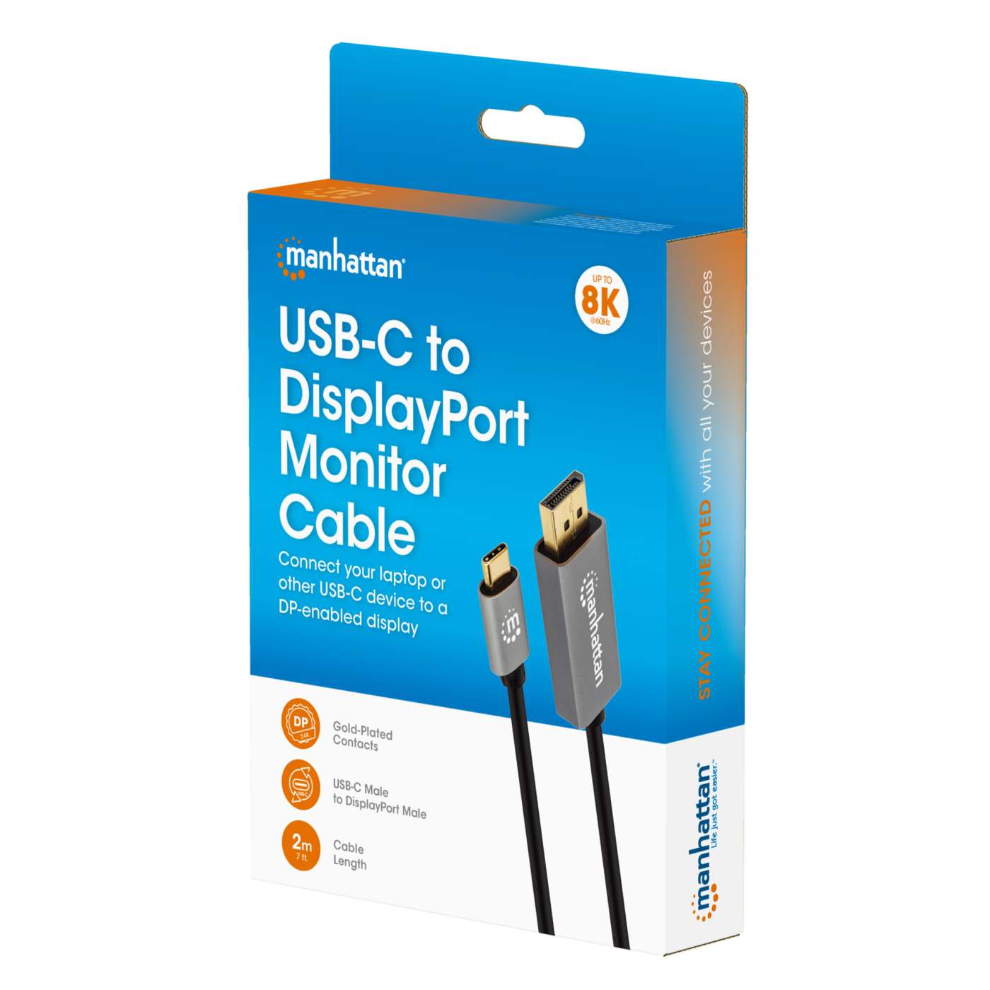 8K@60Hz USB-C to DisplayPort Monitor Cable, 2 m Packaging Image 2