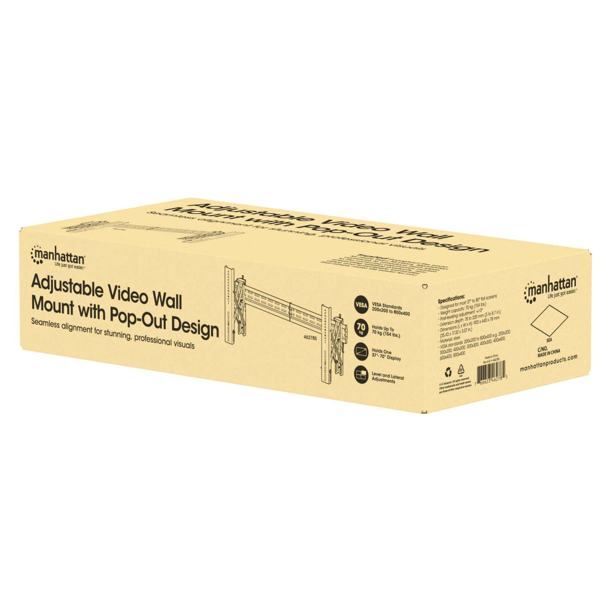Adjustable Video Wall Mount with Pop-Out Design, for 37" to 80" Displays Packaging Image 2