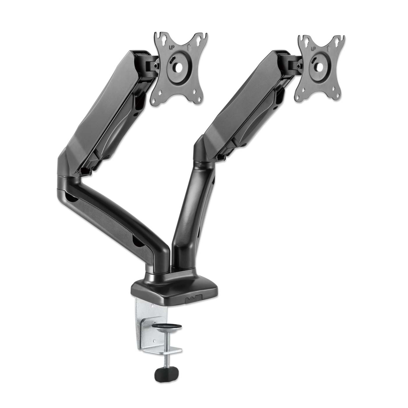 Aluminum Gas Spring Dual Monitor Desk Mount Image 3