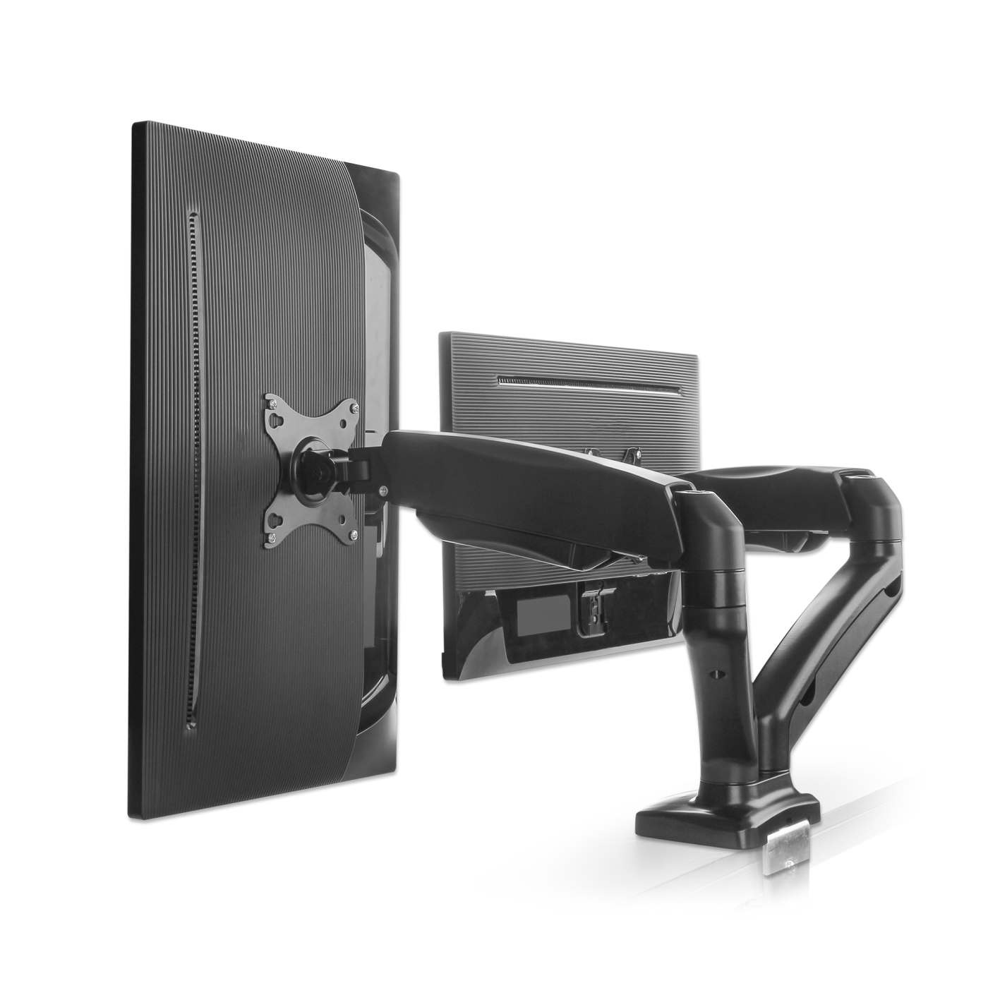 Aluminum Gas Spring Dual Monitor Desk Mount Image 4