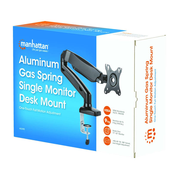 Manhattan Aluminum Gas Spring Single Monitor Desk Mount (462495 ...
