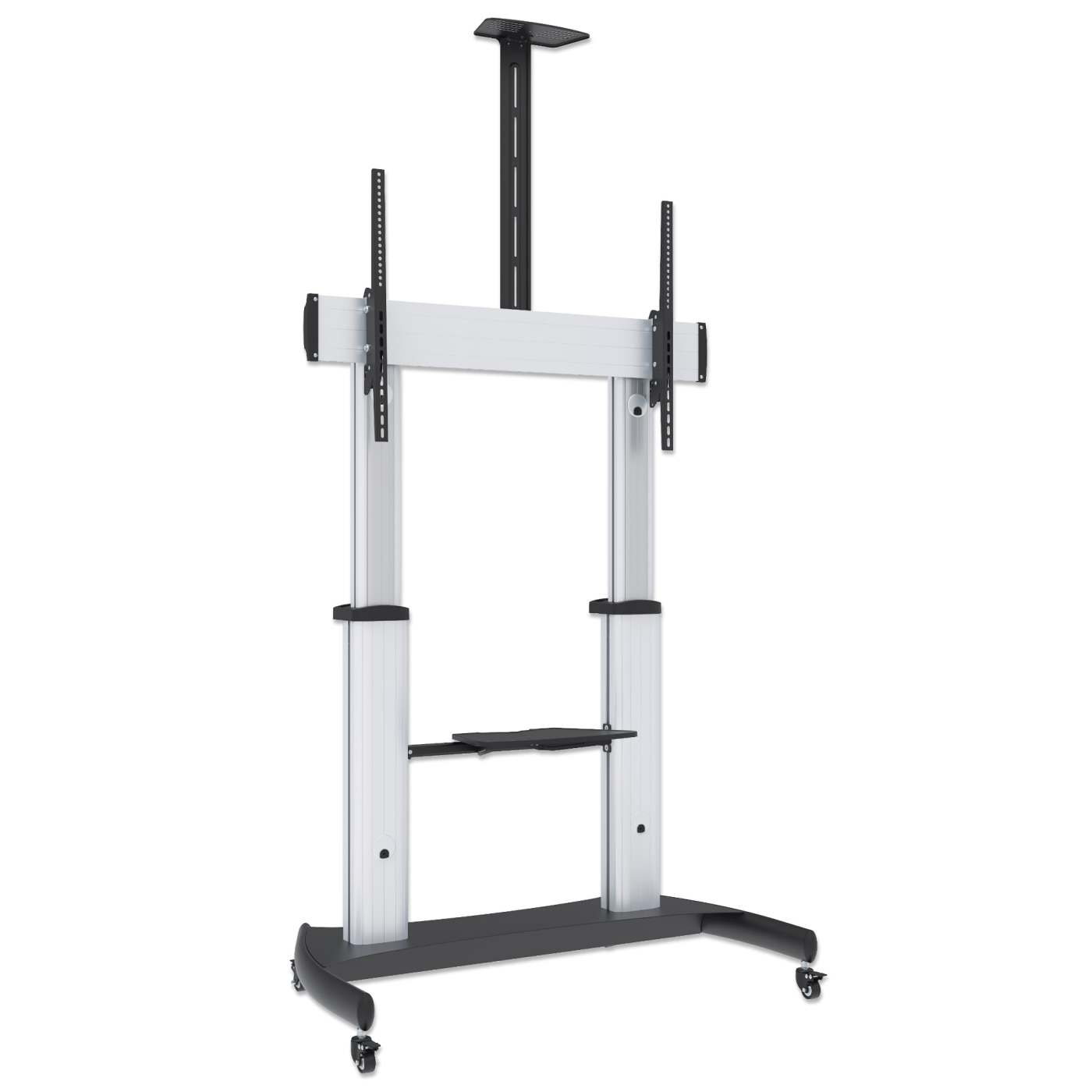 Aluminum Heavy-Duty Height-Adjustable Multimedia TV Cart Image 3