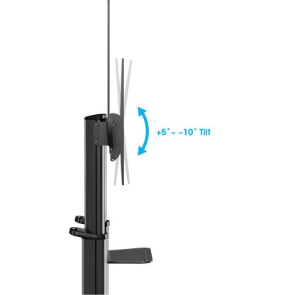 Aluminum Heavy-Duty Large-Screen Height-Adjustable Multimedia TV Cart Image 12