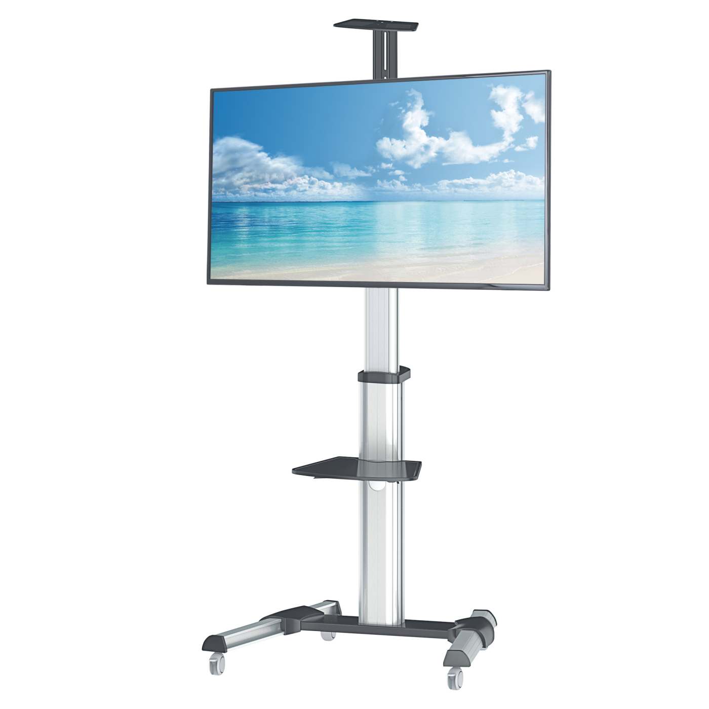 Aluminum Height-Adjustable Multimedia TV Cart Image 13