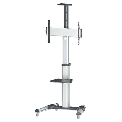 Aluminum Height-Adjustable Multimedia TV Cart Image 1