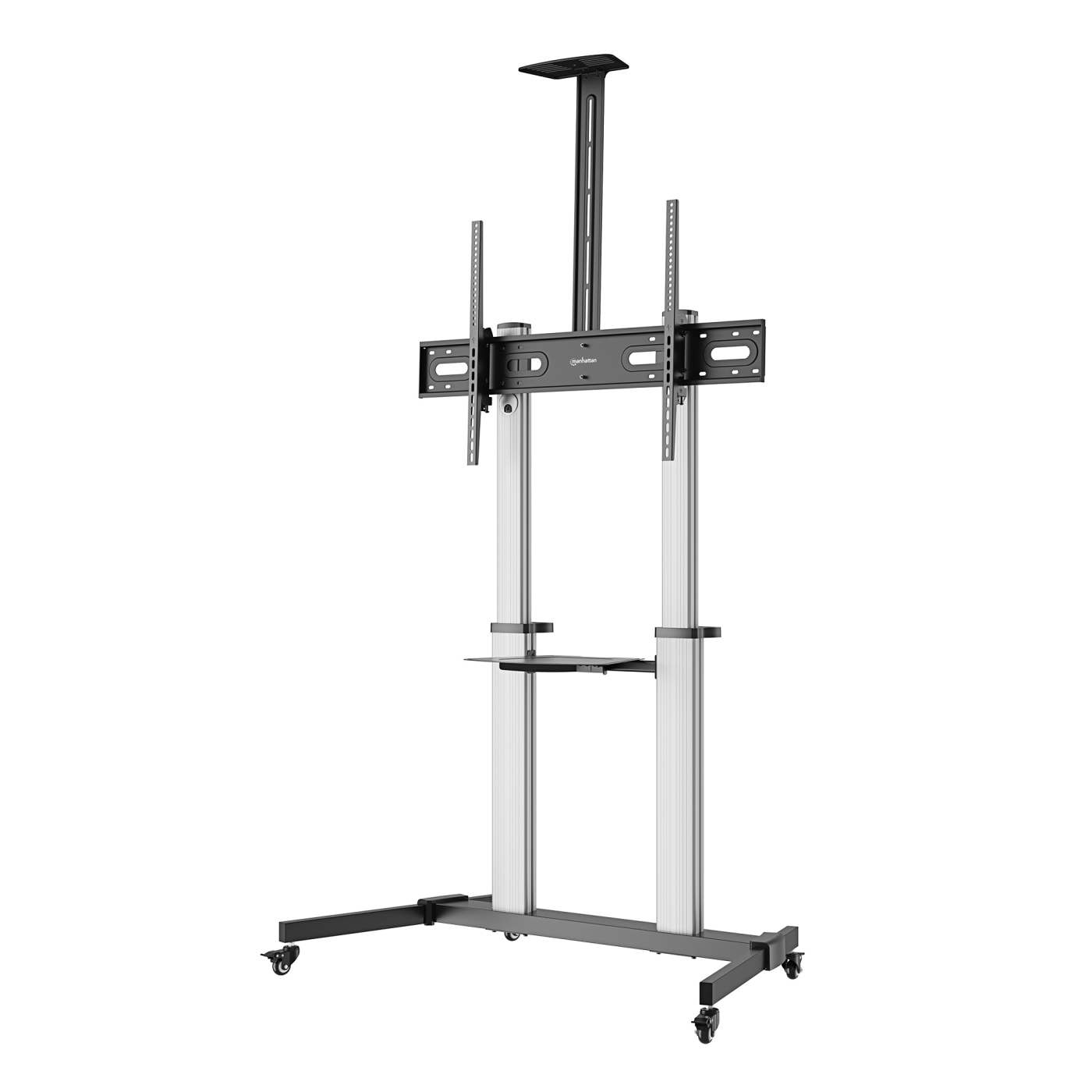 Aluminum Height-Adjustable Multimedia TV Cart Image 1