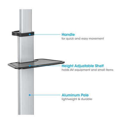 Aluminum Height-Adjustable Multimedia TV Cart, for 37" to 86" Image 11