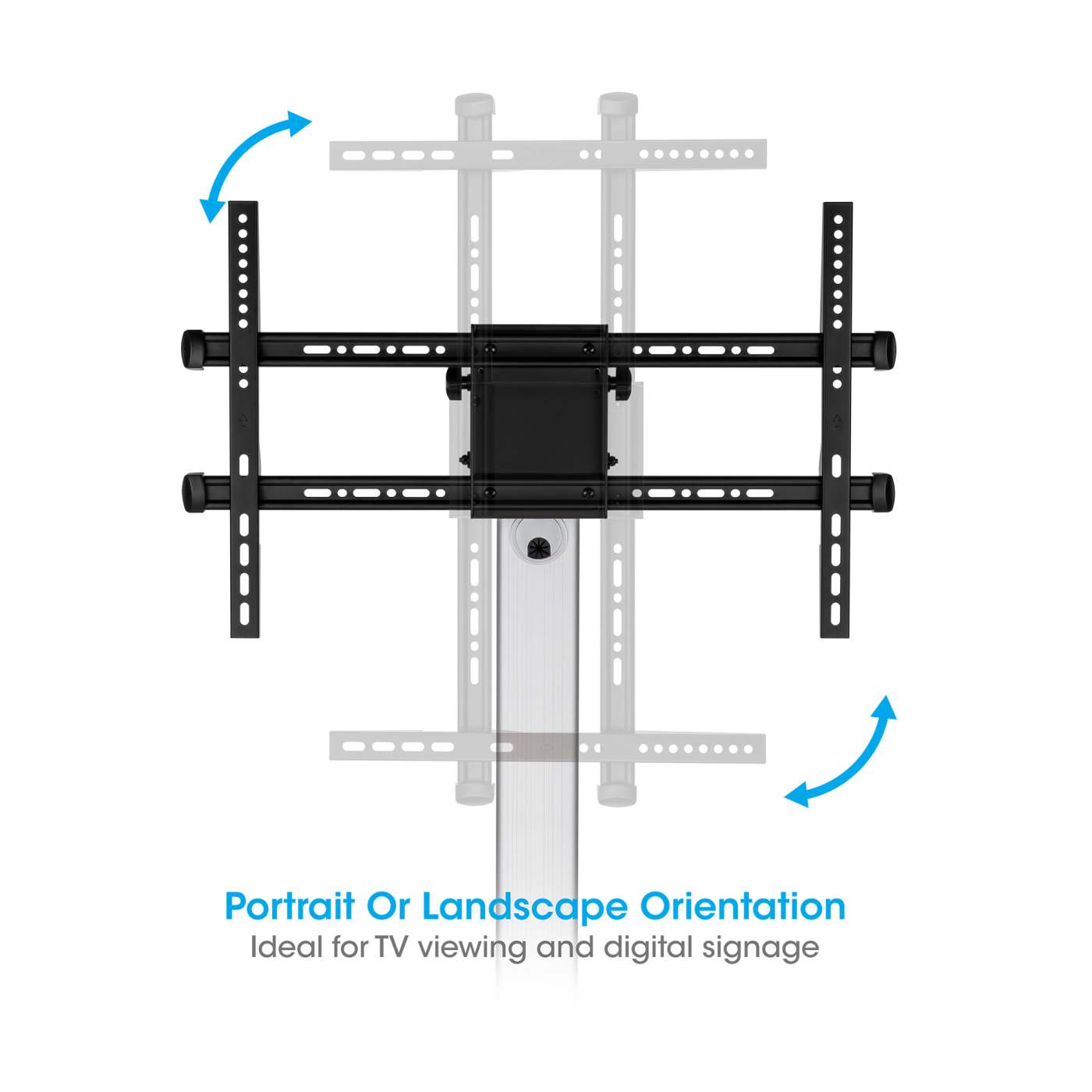 Aluminum Height-Adjustable Multimedia TV Cart, for 37" to 86" Image 9