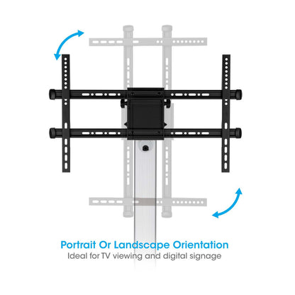 Aluminum Height-Adjustable Multimedia TV Cart, for 37" to 86" Image 9