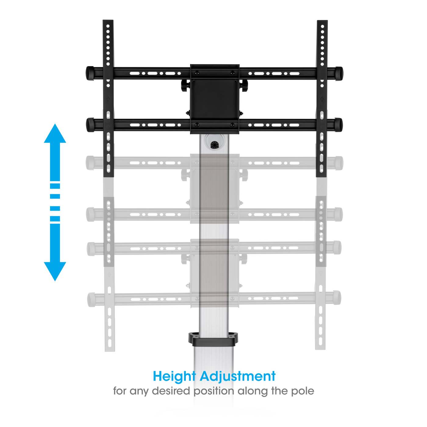 Aluminum Height-Adjustable Multimedia TV Cart, for 37" to 86" Image 10