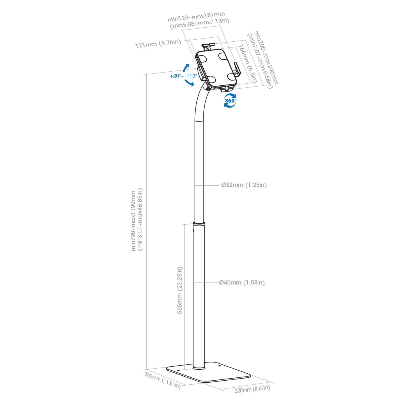 【送料無料】Floor Stand Light MGAXYFF LED Light Stand, 84 LEDs USB Powered Floor Lamp