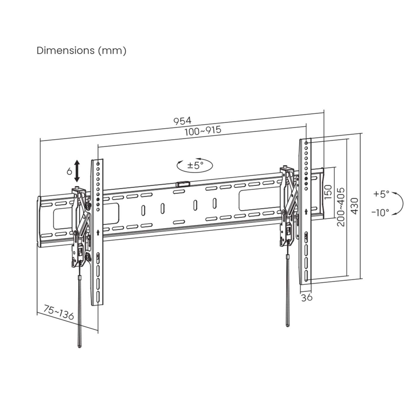 Anti-Theft Tilting TV Wall Mount with Extension Image 14