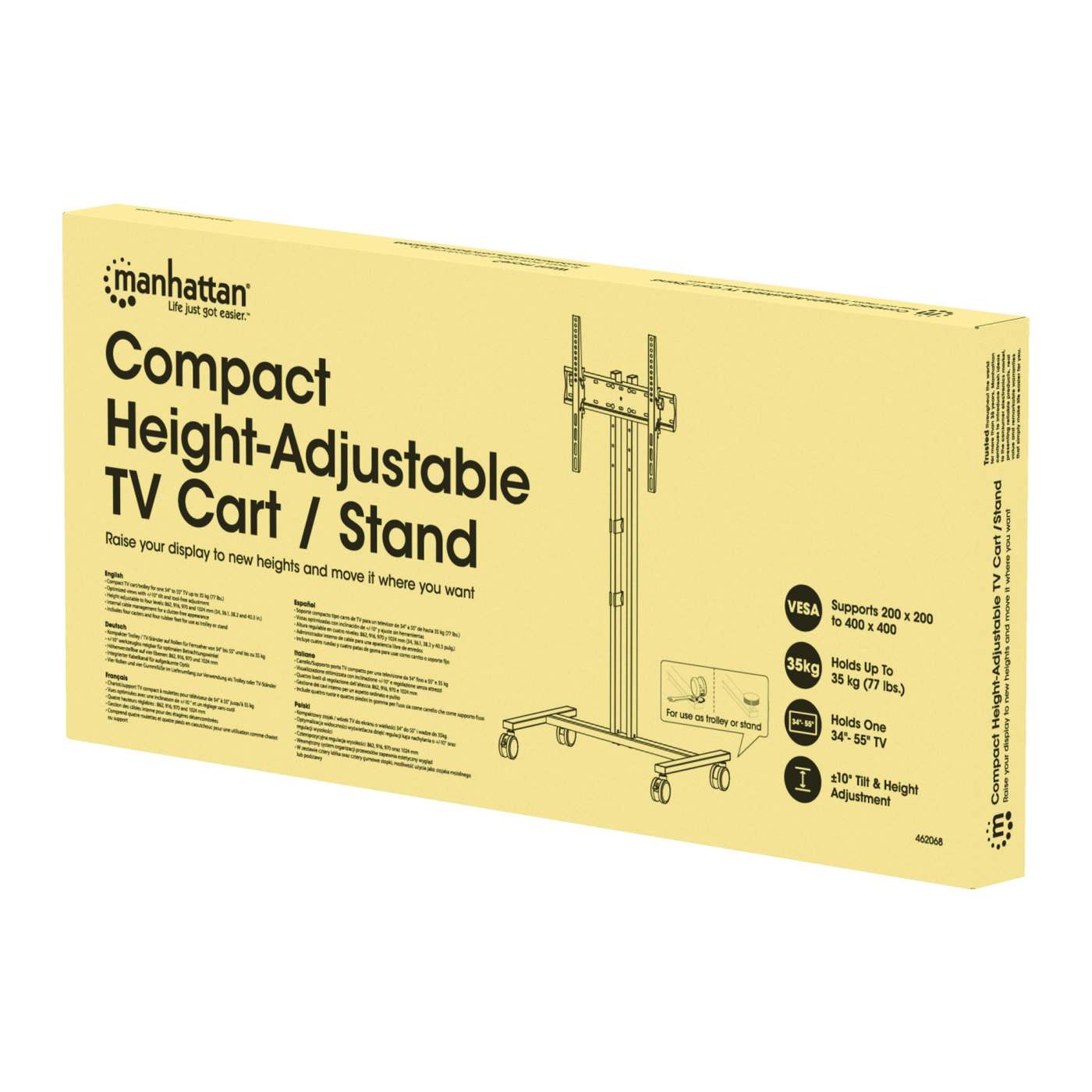 Compact Height-Adjustable TV Cart / Stand Packaging Image 2