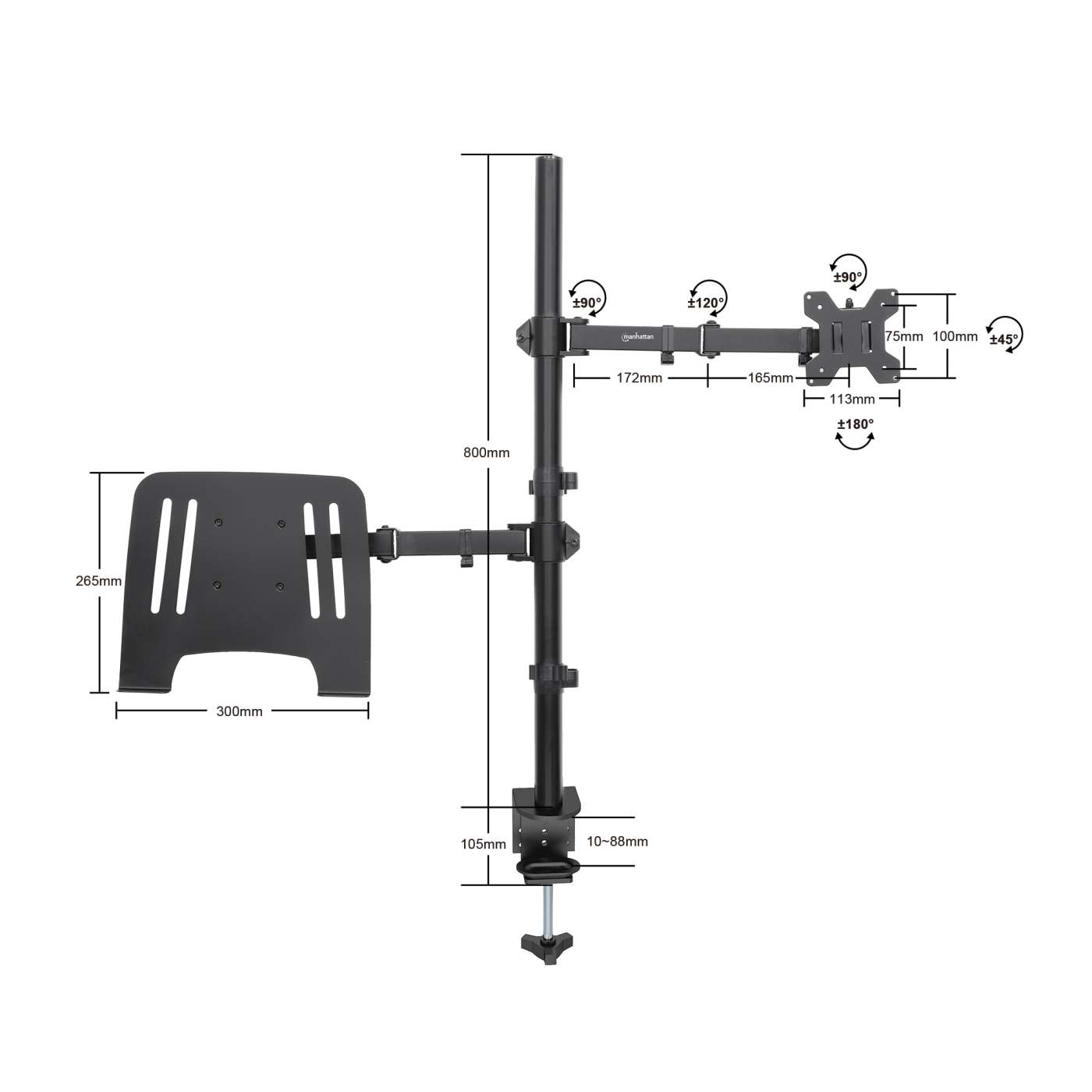Desktop Combo Mount w/ Monitor Arm & Laptop St& (462136 Desktop Combo Mount w/ Monitor Arm & Laptop St& (462136