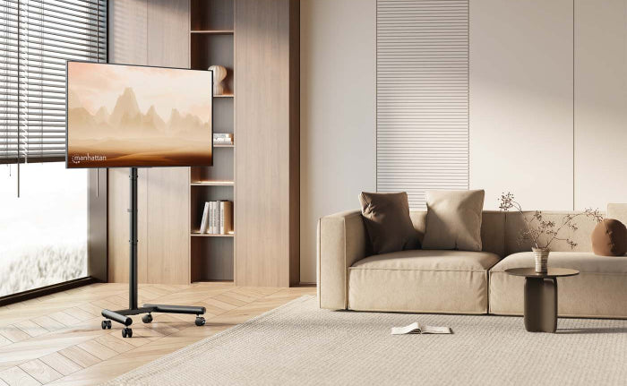 Compact TV and Monitor Stand on Casters