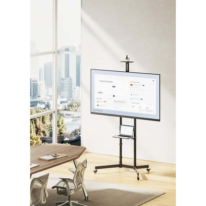 Economy Height-Adjustable Multimedia TV Cart, for 37" to 70" Displays Image 2