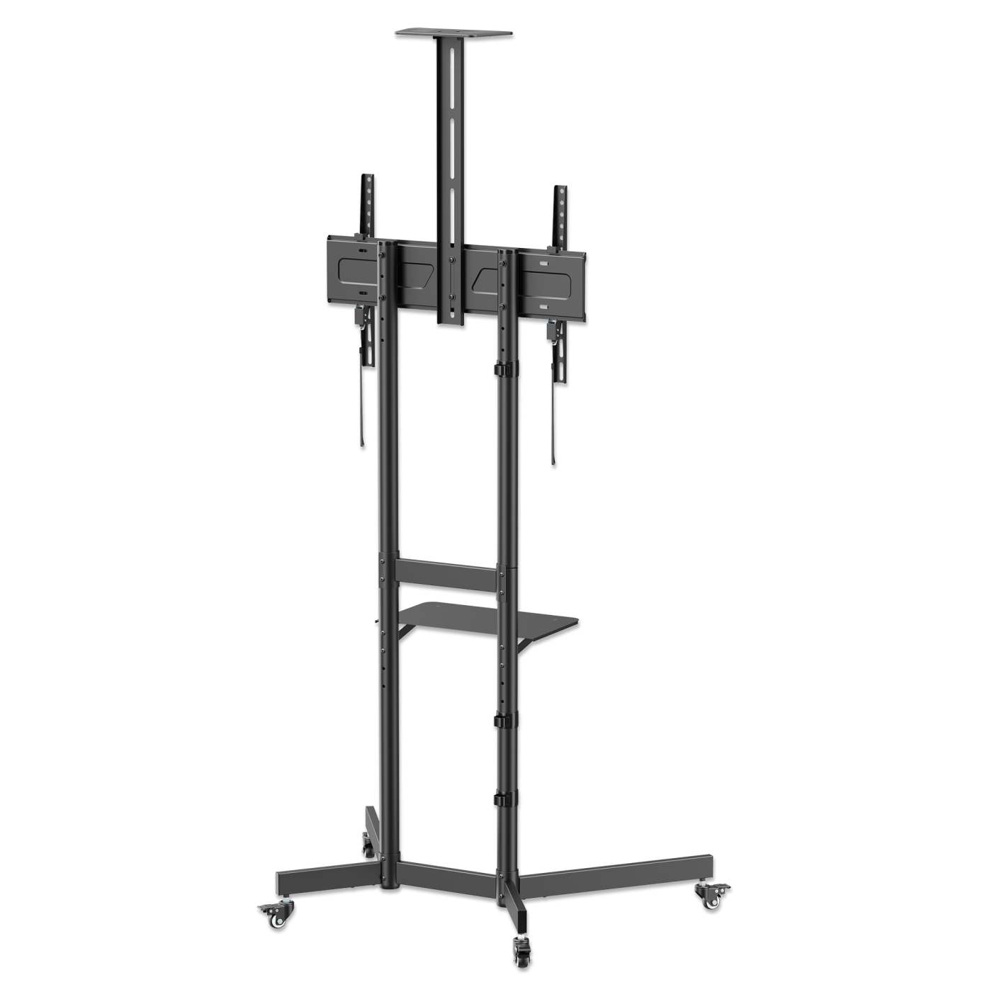 Economy Height-Adjustable Multimedia TV Cart, for 37" to 70" Displays Image 7