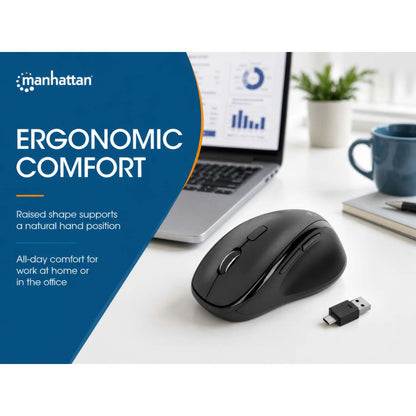 Ergonomic Wireless Mouse with 2-in-1 USB Receiver Image 13