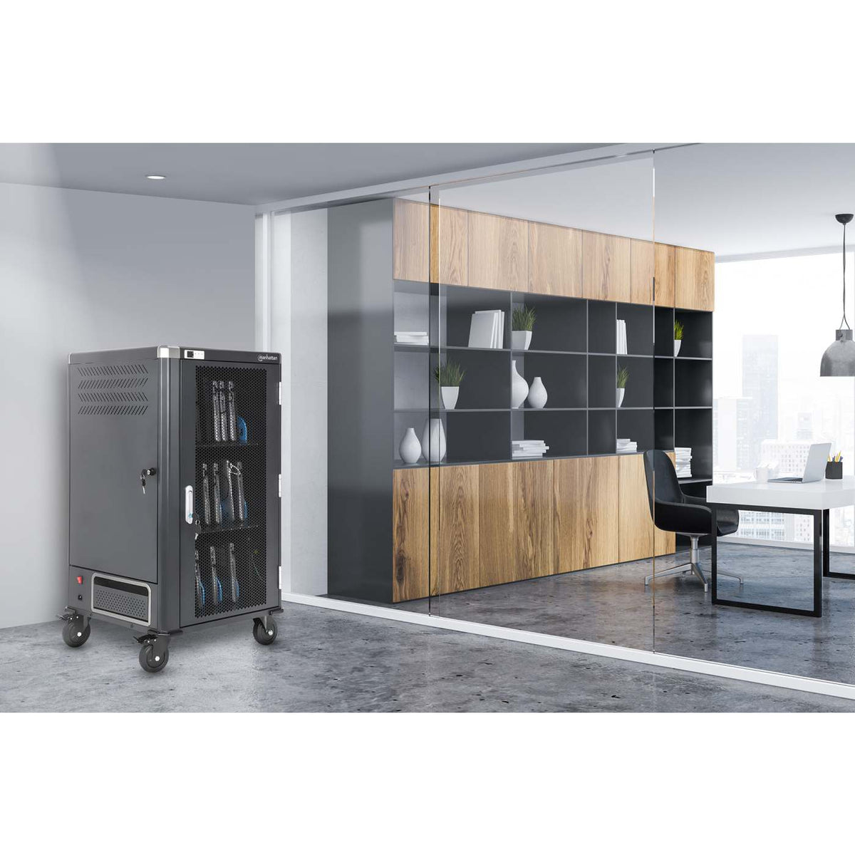 EU 30-Bay AC Charging Cart Image 3